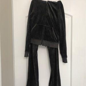 Juicy Couture Grey Velour Pant and Jacket Set